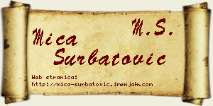 Mića Šurbatović vizit kartica